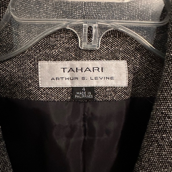 Tahari skirt suit set black tweed size 4 - Picture 2 of 6